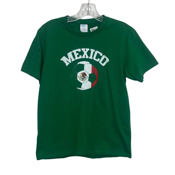 Port & Company Mexico Soccer Tshirt Youth Large Green - Picture 1 of 8